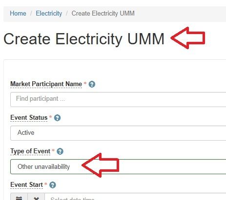 UMM for electricity storage